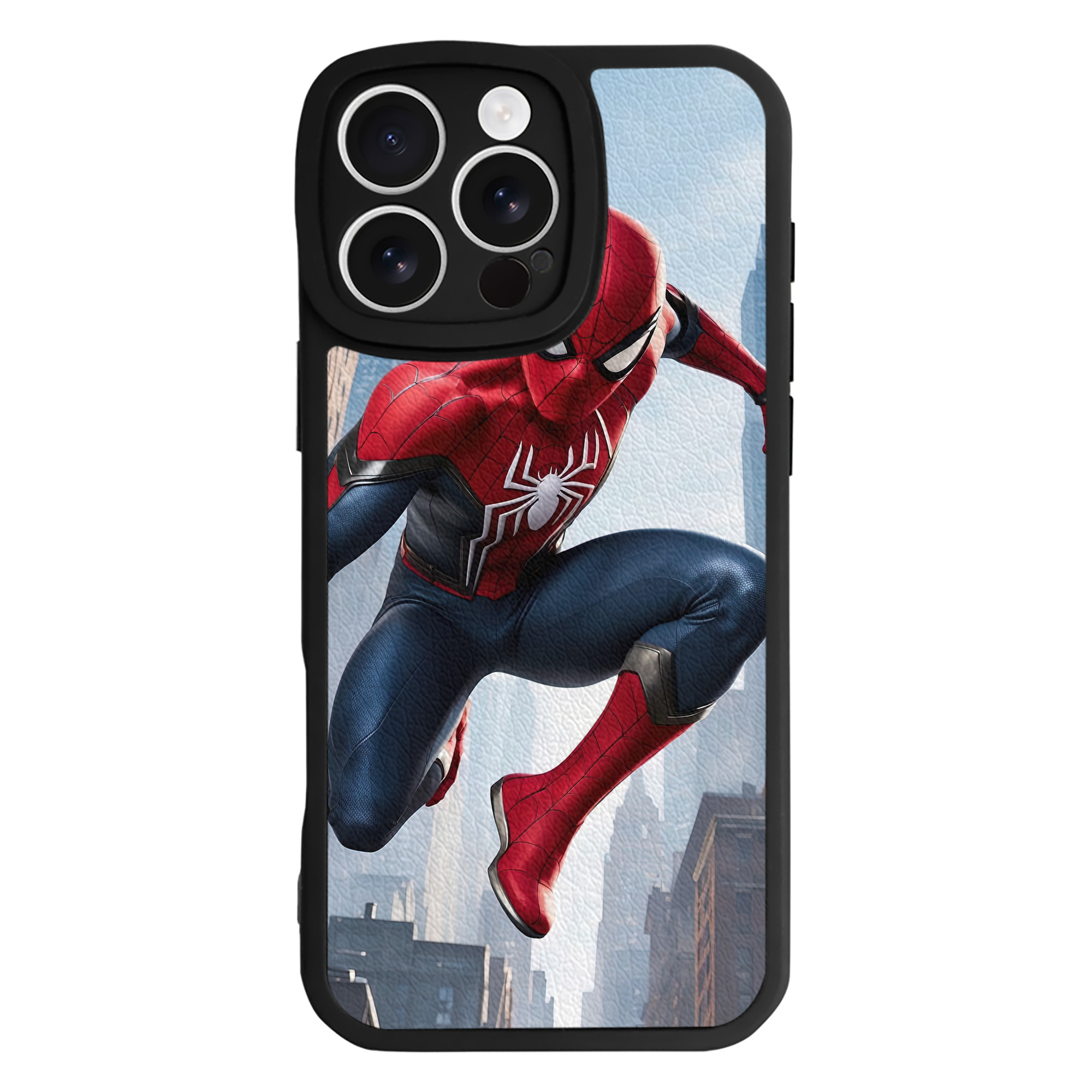 Spider Man スパイダーマン 【iPhone 16シリーズ対応】シリコンスマホケース（レザー調） 材質：シリコン